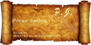 Porga Janina névjegykártya